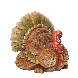 C&F Home Thanksgiving Turkey Decorative Centerpiece Figurine Fall Harvest Fireplace Mantle End Table Dining Dinner Kitchen Table Tabletop Decor Decoration 10.63" x 10.24" x 10.43" Brown
