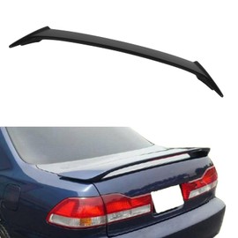 cciyu Rear Trunk Lip Spoiler Wing Fits for 1998-2002 for Honda Accord Racing Trunk Spoiler With 3rd Brake Light(ABS Matte Black)