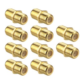 LEENUE Satellite Cable Connector, F Connector RG6 Coaxial Female to Female F Connector Sat Coupling for Coaxial Cable Antenna Cable Satellite Cable Pack of 10