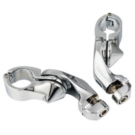 XFMT 1 1/4" 32mm Chrome Short Angled Adjustable Highway Foot Peg Mount Kit Compatible with Harley