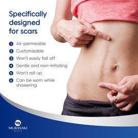 MURASAKI BEAUTY Silicone Scar Tape & Sheets – Removal on Keloids, Burns, Abrasion, C-Section, And Surgical Scars – Safe For Adults And Children – 1.6"X 60" Roll-4 X 1.5M(Pack of 1) (1.6X60inch)