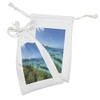 Ambesonne Coastal Fabric Pouch Set of 2, Green Trees Clear
