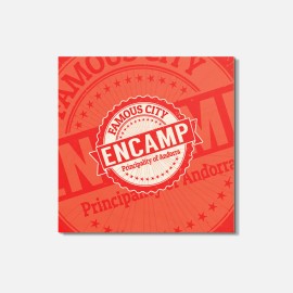 Unbranded Encamp City Andorra Grunge Travel 4'' X 4'' Square Wooden Coaster
