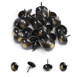 MroMax Upholstery Nails Tacks 0.75" Head Dia Iron Vintage Style Metal Round Thumb Push Pins 0.83" Height for Furniture Decoration Chair Hardware Cork Board Sofa Headboards 25Pcs