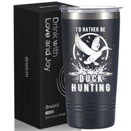 Onebttl 20oz Stainless Steel Insulated Tumbler with Lid for Hunter Dad, Husband, Boyfriend, Rather be Duck Hunting