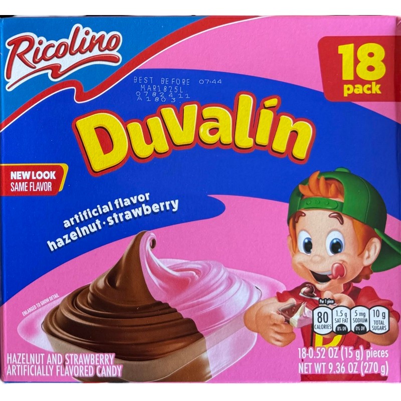 Duvalin Mexican Sweets Strawberry-Vanilla, Hazelnut-Vanilla, Hazelnut-Strawberry and Tri-Flavor Pack of