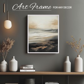 Floater Frame for 1.25 thick Canvas, Available in 25+ size and 4 Color, Perfect Floating Frame for Finished Canvas Artist Panel Oil Painting Wall Art Décor (White Frame, 16"x32")