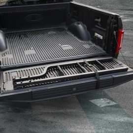 KEWISAUTO Foldable Pickup Truck Tailgate Ladder, 45" Aluminum Heavy Duty Universal Folding Tailgate Step Ladder for Ford F250, Dodge RAM 2500 etc. Pickup Truck Accessories