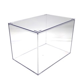 4 Clear Acrylic Boxes with Lid, 12.5"L x 8.5"W x 8.5"H, Made in USA, Clear Display Case for Sports Memorabilia, Diorama Box or Plastic Box for Collectibles