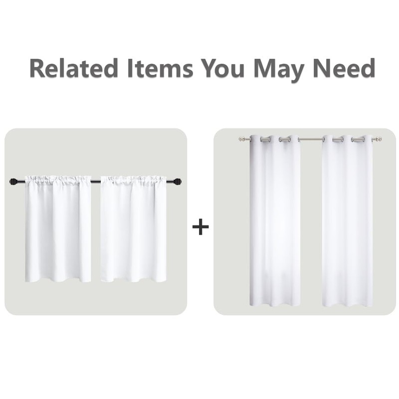 Mrs.Naturall - Cortinas blancas de 72 x 63 pulgadas de