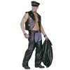 xL Biker Chaps Black Leatherlook Costume Extra Large for Wild