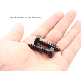LBY 12pcs Lag Screws, 3/8" x 1-1/2" Hex Head Lag Screws Bolts (with Washers), Heavy-Duty Wood Screws for Decking & Structural Fastening, 304 Stainless Steel, (Black)