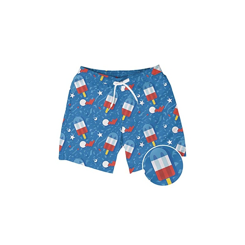 Tipsy Elves Retro Patriotic Pops Stretch Swim Trunks Size Medium