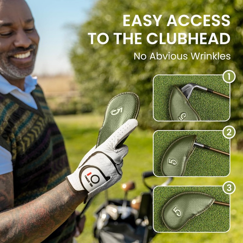 Golf Iron Head Covers Numbers Synthetic Leather Headcover Deluxe Value