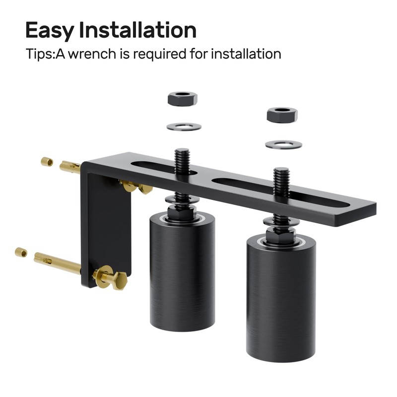 TOIMIOTOIM Black Heavy Duty Slide Gate Guide Roller 3" Sliding