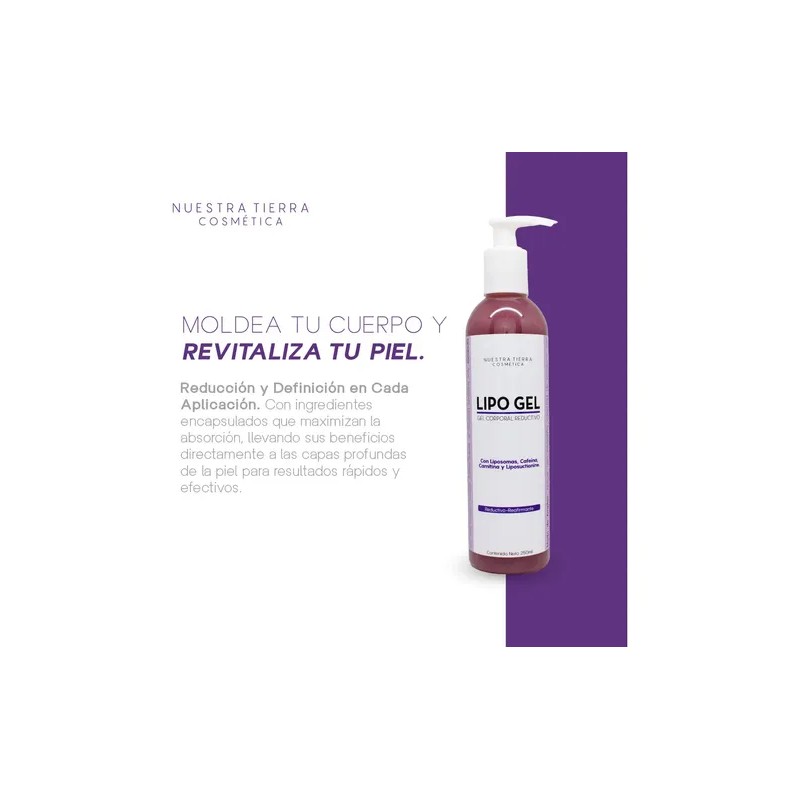 Lipo Gel Reductivo efecto liposucción con Cafeína y L-Carnitina 250