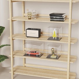 SVENJBB Mini Helmet Display Case, 7.5x5.5x5.5 Inch Acrylic Box for Display, Clear Acrylic Display Cases with Matte Black Base for Football Mini Helmet Protection