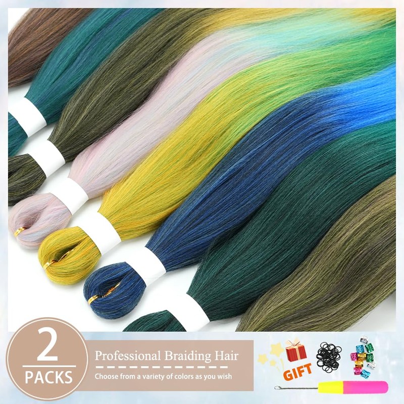 Colored Braiding Hair Pre Stretched - 30 Inch 2 Packs