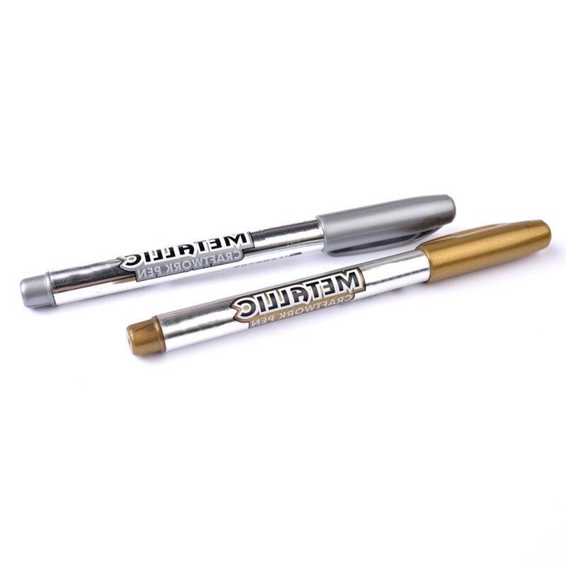 MyLifeUNIT Metallic Marker Pens, 6-Pack Metallic Gold Silver Permanent Markers,