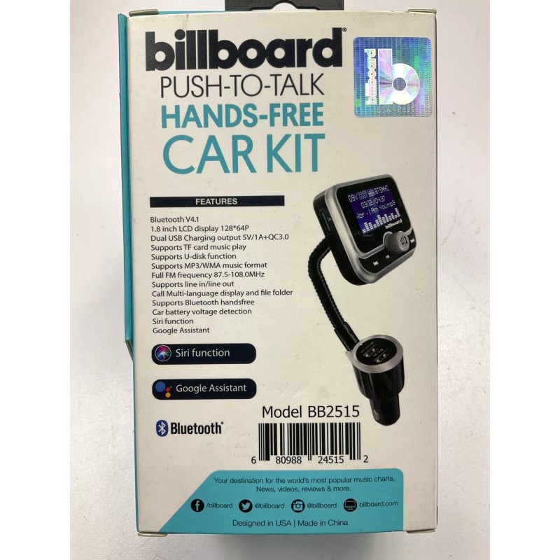 Billboard BB2515 Bluetooth FM Trans Wireless Radio Adapter Hands-Free Car