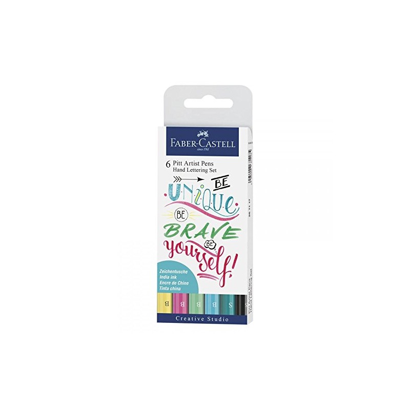 FABER-CASTELL - Pennarelli a inchiostro Pitt Artist Pen Lettering, 6