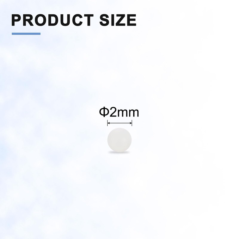 sourcing map 200pcs PP Plastic Bearing Balls 2mm Solid Plastic