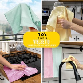 TYA Collection Microfibre Cloths 40 x 60 cm - Streak-free for Windows, Car Care and Kitchen, Pack of 3 Cleaning Cloths without Cleaning Agents, Ideal for Car, Windows and Kitchen Surfaces (3)