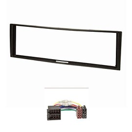 tomzz Audio 2445-010 Radio Fascia Set Compatible with Renault Megane II Scenic II Modus Clio III Black with ISO Radio Adapter