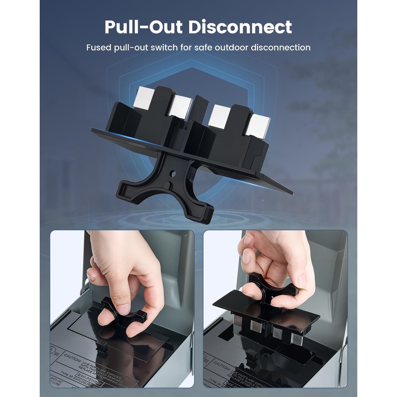 SURAIELEC 30 Amp Fused AC Disconnect Box, Outdoor Pull-Out Switch