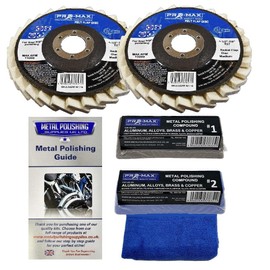Angle Grinder Metal Polishing Kit for Aluminium Alloy Brass 5pc - Felt Flap