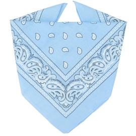 ZENO Light Blue Bandana – 100% Cotton & Natural Fibers – Light Blue Bandana Scarf with No Polyester – Premium Quality – Soft, Durable & Machine Washable – For Men & Women – Unisex & Kids