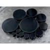PAIR of Midnight Black Solid Silicone Double Flare Plugs -