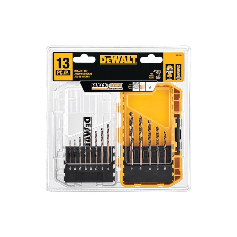 DEWALT DW1163 Juego de 13 Brocas Óxido Negro