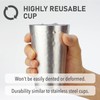 ARORA Aluminum Metal Cups for Drinks, Metal Anodized Hammered Silver