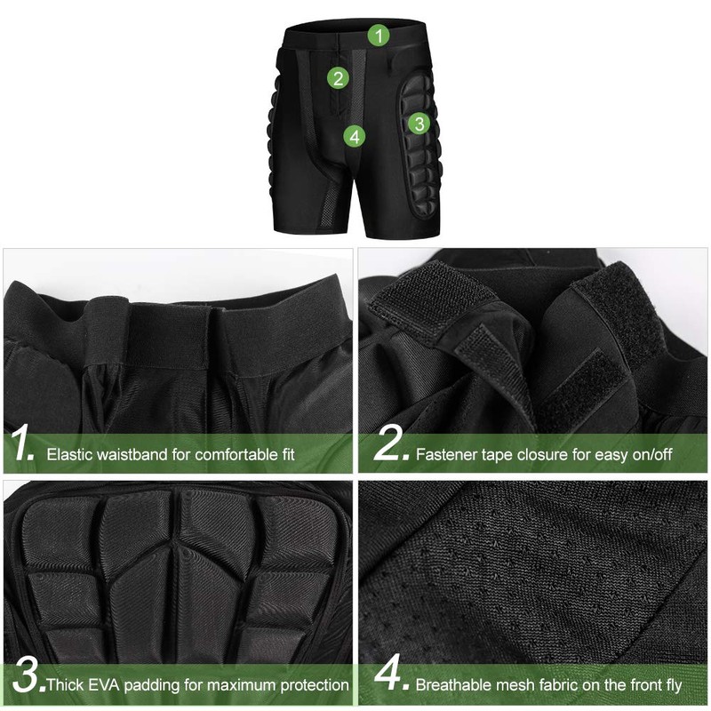 Lixada Protection Padded Shorts Armor Hip Protection Shorts Pad for
