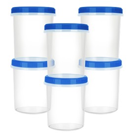 Atecare Heavy Duty Airtight Plastic Containers with Twist Top Lids, Stackable Freezer Containers for Lunch, Salad, Soup, Leftover, Ice Cream, BPA Free [6 Pack-32 oz]