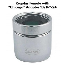 Neoperl Chicago Economy FLow 1.5 GPM Faucet Standard Aerator Female 13/16-24 Threads Regular Junior WaterSense Clear & Aerated Softflo Stream (Aerated Regular 1.5)