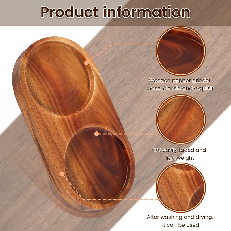 Salt and Pepper Mill Tray Wood Pepper and Salt Mill