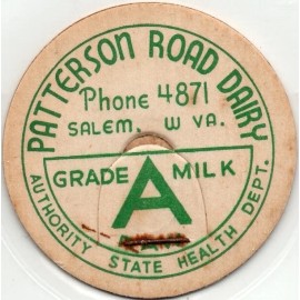Milk Bottle Cap - Patterson Road Dairy - Salem, West Virginia - Phone 4871