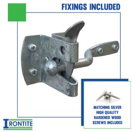 IRONTITE® Auto Gate Latch, Garden Gate Latch for Wooden Gates, Galvanised for Weather Protection, for External Use As Gate Latch & Door Latch (Galvanised)