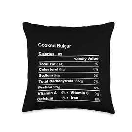 Family Matching Thanksgiving Tee for Family Funny Cooked Bulgur Thanksgiving Nutritional Fact Throw Pillow, 16x16, Multicolor