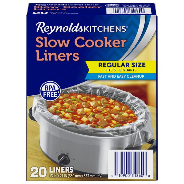 Reynolds Kitchens Slow Cooker Liners, Regular (Fits 3-8 Quarts), 20 Count