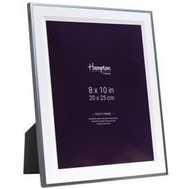 Hampton Frames MARBELLA 8x10 (20x25cm) Silver Elegant Photo Frame with Mount - Glass MARB10M80S