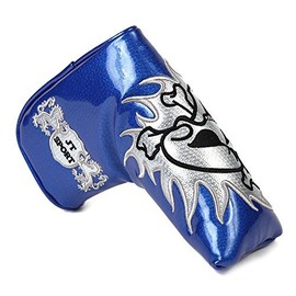 SelectPlaza ★ Skull King Embroidery Enamel Pin Type Putter Cover White ★ Select Plaza (Blue)