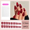 24-Piece Crystal Cat Eye Blood Red Set with Nude Pink