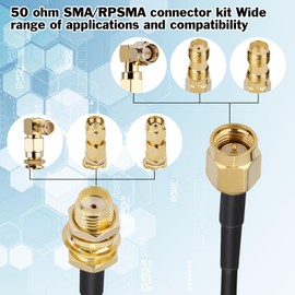 BLTIATLE SMA Extension Cable 16.5FT 2 Pack SMA Antenna Cable SMA Male/Female Bulkhead Connector Additional SMA/RPSMA 5 Adapter Kit for SDR Equipment Antenna, ADS-B(Equivalent to LMR 100 coaxial cable)