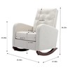 QQU Glider Rocker - Modern High Back Upholstered Rocking Chair
