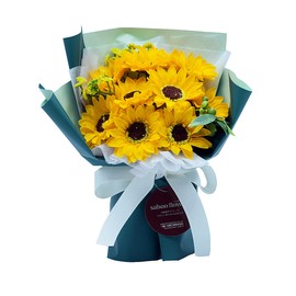 Matsuno Industry GM-5117 Standing Bouquet, Sunflower, Soap Flower, Freestanding, Gift (M, Green (Sunflower))