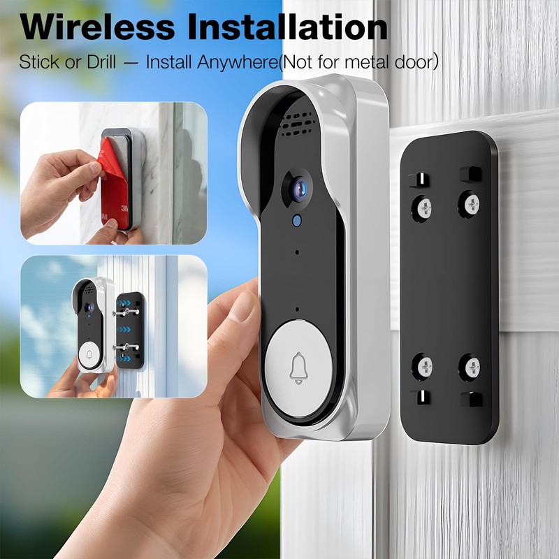 KEPEAK Doorbell Camera Wireless, Video Door Bell Battery with Monitor