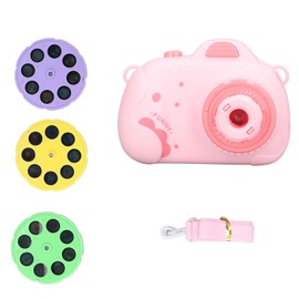 Kids Music Camera Pink Cute Adjustable Puzzle Kids Cartoon Projection Camera for 3 Years Old +